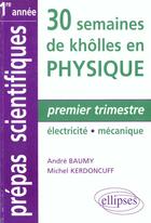 Couverture du livre « 30sk 1er trim.electri.meca. » de Baumy Kerdoncuff aux éditions Ellipses