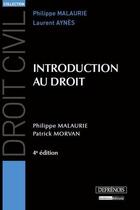 Couverture du livre « Introduction au droit (4e édition) » de Philippe Malaurie aux éditions Defrenois