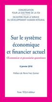 Couverture du livre « Sur le système économique et financier actuel ; oeconomicæ et pecuniariæ quæstiones » de  aux éditions Tequi