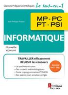 Couverture du livre « Informatique 1re année (MPSI, PCSI, PTSI) » de Jean-Philippe Preaux aux éditions Tec Et Doc