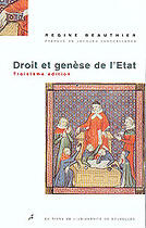 Couverture du livre « Droit Et Genese De L Etat 3e Edition Corrigee » de Beauthier Regin aux éditions Universite De Bruxelles