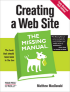 Couverture du livre « Creating a web site ; the missing manual » de Macdonald Matthew aux éditions O'reilly Media