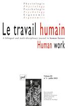 Couverture du livre « Le travail humain 2022-3, vol. 85, n.3 » de  aux éditions Puf