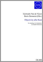 Couverture du livre « Objectivity after Kant » de Gertrudis Van De Vijver et Boris Demarest aux éditions Olms