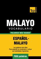 Couverture du livre « Vocabulario Español-Malayo - 7000 palabras más usadas » de Andrey Taranov et Victor Pogadaev aux éditions T&p Books