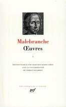 Couverture du livre « Oeuvres Tome 1 » de Nicolas Malebranche aux éditions Gallimard