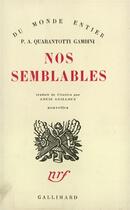 Couverture du livre « Nos Semblables » de Quarantott aux éditions Gallimard