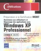 Couverture du livre « Windows xp ; examen 70-272 ; assistance aux utilisateurs ; depannage des applications » de Bruno Guerpillon aux éditions Eni