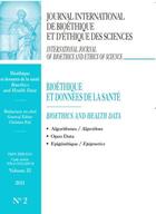 Couverture du livre « Bioethique et donnees de la sante-jib 2021 vol32 n 2 - journal international de bioethique et d'ethi » de Christian Byk & All aux éditions Eska