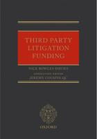 Couverture du livre « Third Party Litigation Funding » de Rowles-Davies Nick aux éditions Oup Oxford