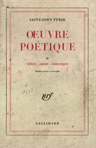 Couverture du livre « Oeuvre poetique » de Saint-John Perse aux éditions Gallimard (patrimoine Numerise)