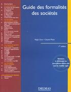 Couverture du livre « Guide des formalites des societes » de Regis Gras et Claude Place aux éditions Delmas