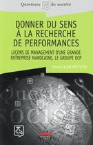 Couverture du livre « Donner du sens à la recherche de performances » de Danie Labaronne aux éditions Ems