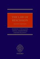 Couverture du livre « The Law of Rescission » de Zakrzewski Rafal aux éditions Oup Oxford