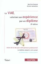 Couverture du livre « La vae, valoriser son experience par un diplome (2e édition) » de Gazave/Hennetier aux éditions Vuibert