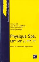 Couverture du livre « Physique spe. mp, mp et pt, pt (tirage 2003) » de Hubert Gie aux éditions Tec Et Doc