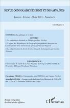 Couverture du livre « REVUE CONGOLAISE DE DROIT ET DES AFFAIRES n.2011/5 » de  aux éditions L'harmattan