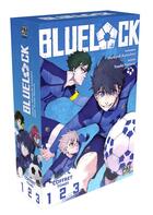 Couverture du livre « Blue lock : coffret Tomes 1 à 3 » de Muneyuki Kaneshiro et Yusuke Nomura aux éditions Pika