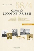 Couverture du livre « Cahiers du monde russe 58/4 » de  aux éditions Ehess