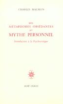 Couverture du livre « Des metaphores obsedantes au mythe personnel » de Mauron Charles aux éditions Corti