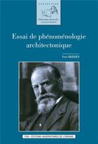 Couverture du livre « Essai de phenomenologie architectonique » de Yves Meessen aux éditions Pu De Nancy