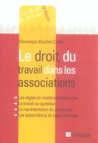 Couverture du livre « Le Droit Du Travail Dans Les Associations » de Baudet V aux éditions Liaisons