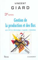 Couverture du livre « Gestion De La Production » de Vincent Giard aux éditions Economica