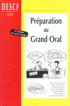 Couverture du livre « Preparation au grand oral descf uv n 3 - 2e edition » de Bousseyrol/Lafleur aux éditions Ellipses