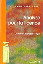 Couverture du livre « Analyse Pour La Licence » de Jean-Pierre Marco aux éditions Elsevier-masson