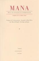 Couverture du livre « Mana n° 10/11, 2003 : Critiques de l'évolutionnisme » de  aux éditions Pu De Caen