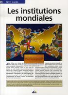 Couverture du livre « Les institutions mondiales » de  aux éditions Aedis