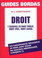 Couverture du livre « Droit, L'Essentiel Du Droit Civil, Public Et Social » de Poupon aux éditions Bordas