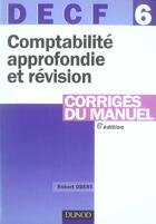 Couverture du livre « DECF 6 ; COMPTABILITE APPROFONDIE ET REVISION (édition 2005) » de Robert Obert aux éditions Dunod