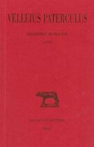 Couverture du livre « Histoire romaine t.1 ; L1 » de Caius Velleius Paterculus aux éditions Belles Lettres