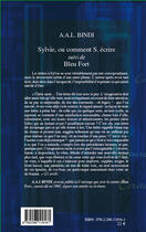 Couverture du livre « Sylvie, ou comment S. écrire ; bleu fort » de A. A. L. Bindi aux éditions Editions L'harmattan