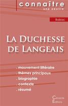 Couverture du livre « La duchesse de Langeais, de Honoré de Balzac » de  aux éditions Editions Du Cenacle