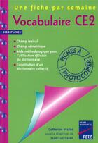 Couverture du livre « Vocabulaire ce2 » de Vialles Catherine aux éditions Retz