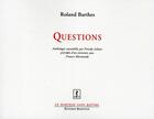 Couverture du livre « Questions » de Roland Barthes aux éditions Manucius