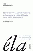 Couverture du livre « Les ressorts d'un développement durable de la recherche en matière d'éducation aux et par les langues-cultures » de Galisson Robert aux éditions Klincksieck