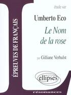 Couverture du livre « Eco, le nom de la rose » de Verhulst aux éditions Ellipses Marketing