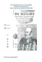 Couverture du livre « Nouveau bulletin de la societe internationale des amis de montaigne. viii, 2010-2, n 52 » de Jean-Yves Pouilloux aux éditions Classiques Garnier