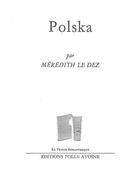 Couverture du livre « Polska » de Meredith Le Dez aux éditions Folle Avoine