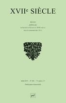 Couverture du livre « Xviie siecle 2019, n.284 » de Societe D'Etude Du 1 aux éditions Puf