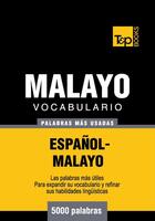 Couverture du livre « Vocabulario Español-Malayo - 5000 palabras más usadas » de Andrey Taranov et Victor Pogadaev aux éditions T&p Books