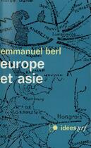 Couverture du livre « Europe et Asie » de Emmanuel Berl aux éditions Gallimard