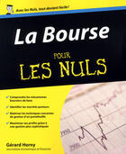 Couverture du livre « La bourse pour les nuls » de Gerard Horny aux éditions First