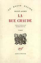 Couverture du livre « La rue chaude » de Nelson Algren aux éditions Gallimard