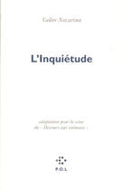 Couverture du livre « L'inquiétude » de Valere Novarina aux éditions P.o.l