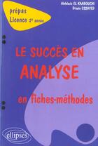 Couverture du livre « LE SUCCES EN ANALYSE ; 2e annee » de El/Essayed aux éditions Ellipses