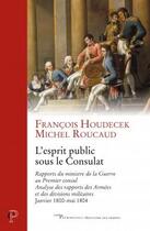 Couverture du livre « L'esprit public sous le Consulat » de Francois Houdecek et Michel Roucaud aux éditions Cerf